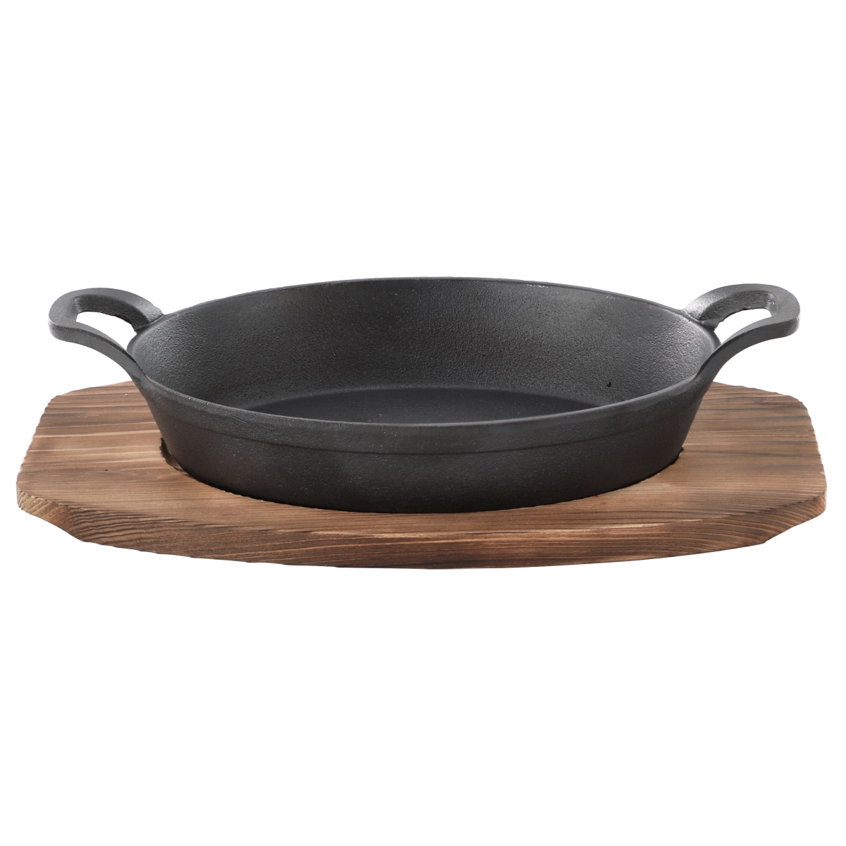 Picture of MegaChef MCCI-006 MegaChef Mini Cast Iron Oval Pan with Wood Tray