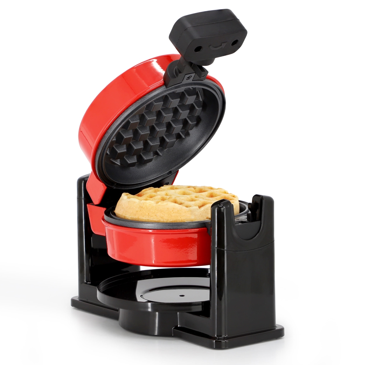 Picture of MegaChef MC-B046 MegaChef Non-Stick Round Electric Flip 5 Inch Belgian Waffle Maker in Red