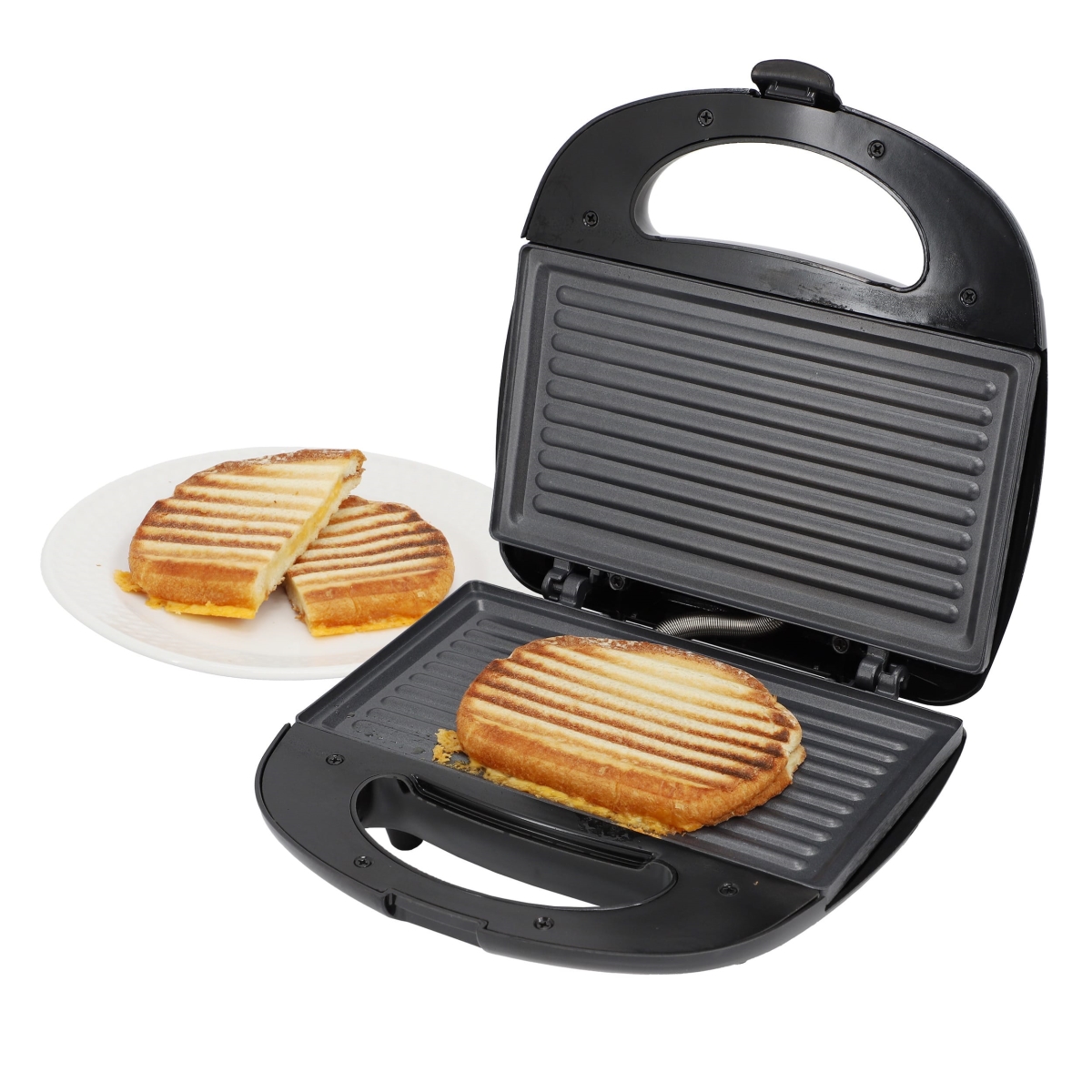 Picture of MegaChef MC-SLS1008 MegaChef Electric Compact Aluminum Nonstick Sandwich Maker in Black