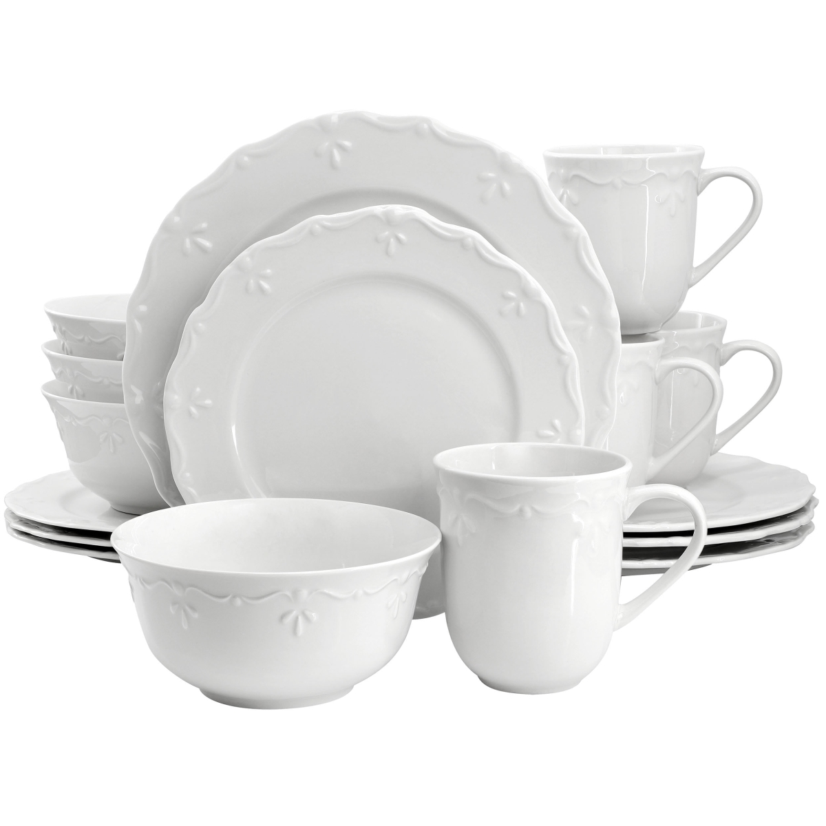 Picture of Elama ELM-HENRYI-16 Elama Henryi 16 Piece Porcelain Dinnerware Set in White