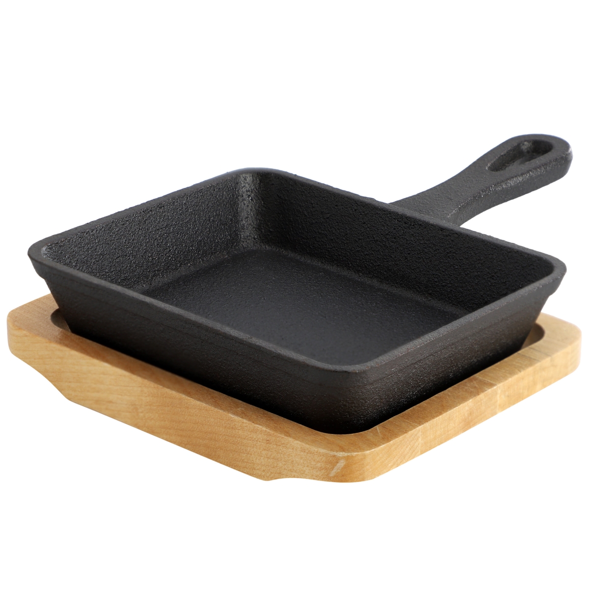 Picture of MegaChef MCCI-005 MegaChef Mini Cast Iron Square Pan with Wood Tray