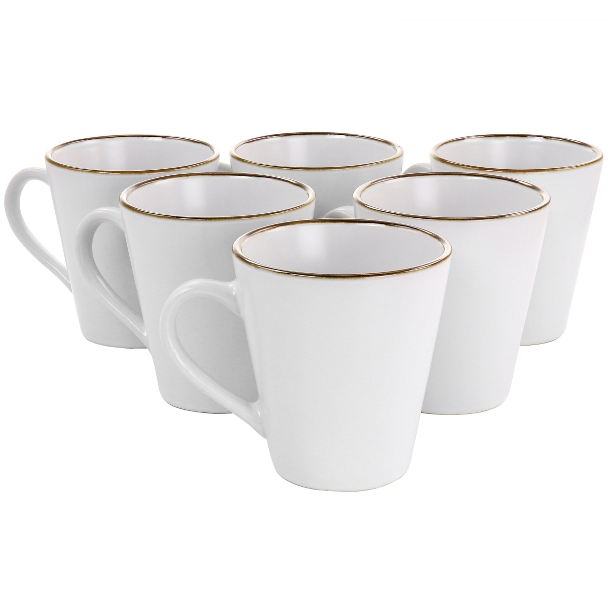Picture of Elama ELM-ARTHUR6M Elama Arthur 6 Piece Sto are Mug Set in Matte White with Gold Rim