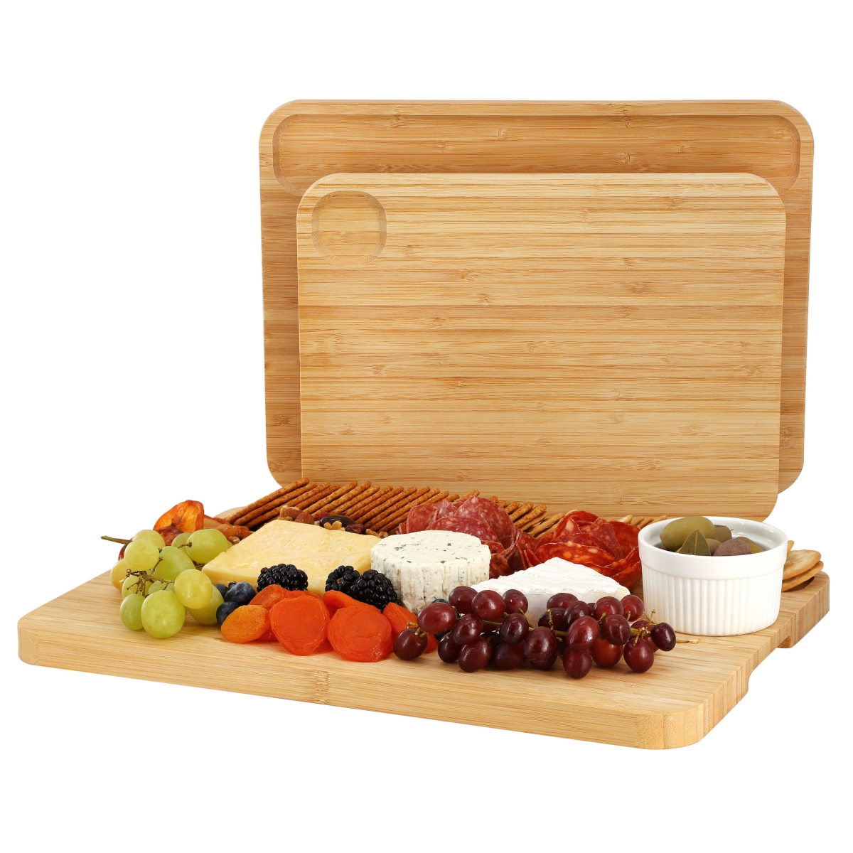 Picture of MegaChef MC-B122 MegaChef 3 Piece Bamboo Cutting, Prep and Serving Boards