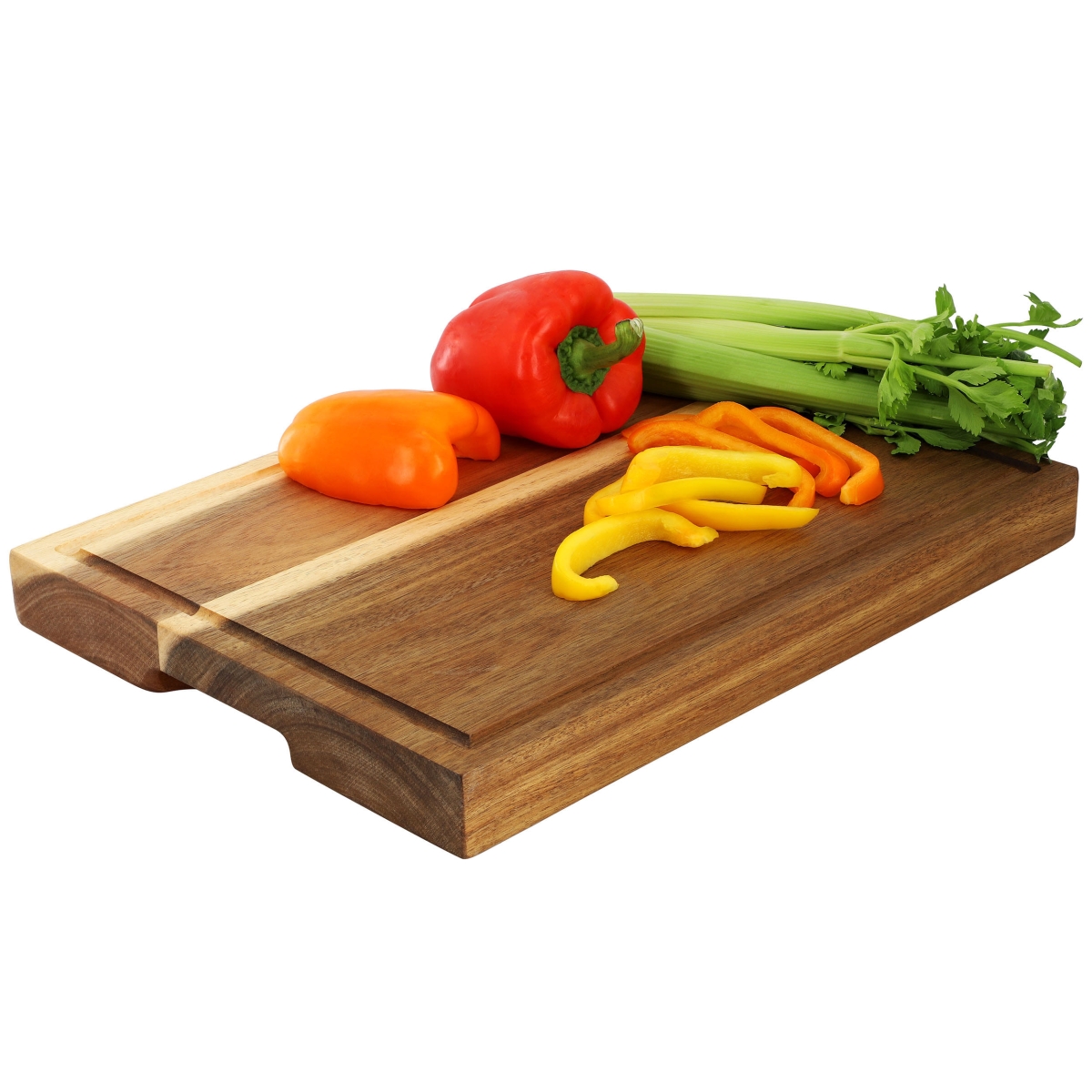 Picture of MEGACHEF MC-A148 MegaChef 15.5 x 12 Inch Acacia Wood 1.5 Inch Thick Carving and Cutting Serving Butcher Board with Juice Groove
