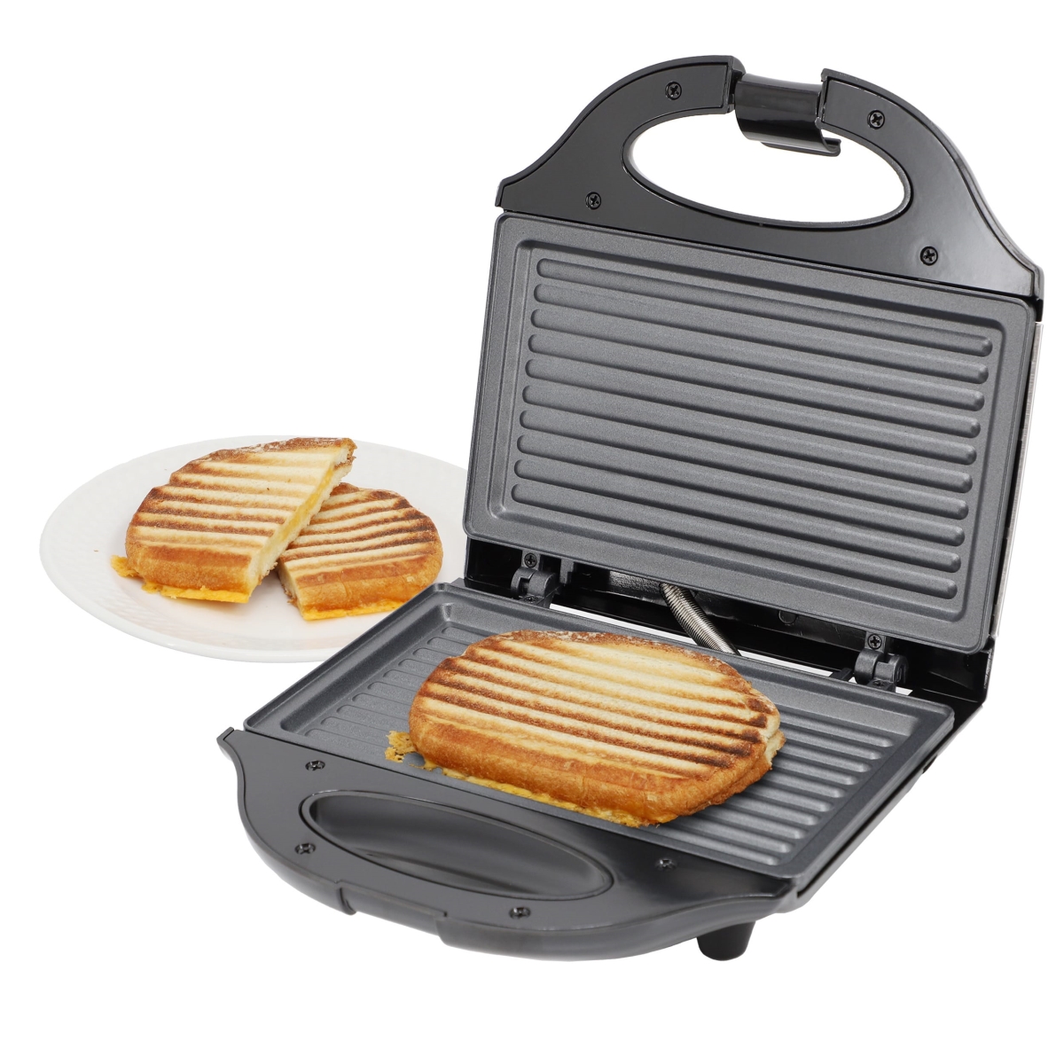 Picture of MegaChef MC-C008 MegaChef Electric Compact Aluminum Nonstick Sandwich Maker in Black