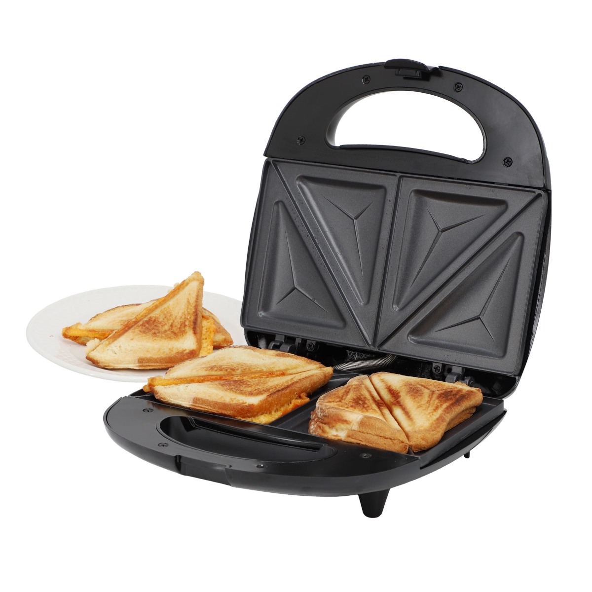 Picture of MegaChef MC-SLS1003 MegaChef Electric Compact Aluminum Nonstick Sandwich Maker in Black