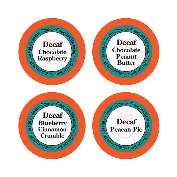 Decaf Coffee Variety Sampler Pack, Keurig K-cup Machines, Decaf Chocolate Peanut Butter, Decaf Blueberry - Count of 48 -  Smart Sips Coffee, SM460501