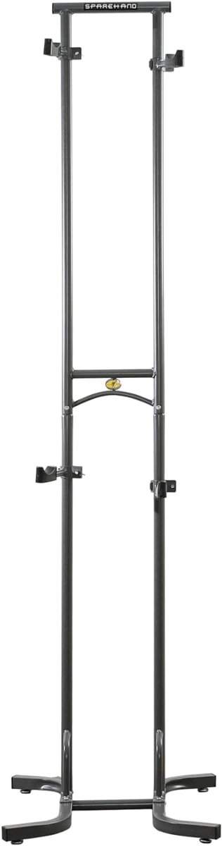 Freestanding Adjustable Dual Bike Rack Storage System, Pebble Silver