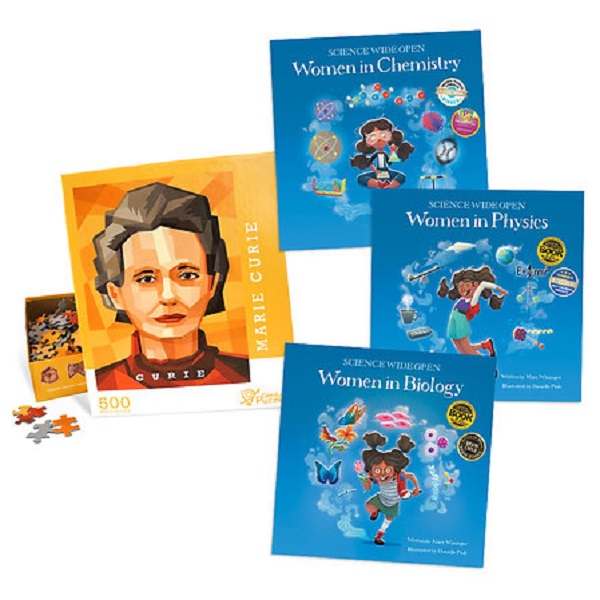 PUZBSWOGG21 8 x 8 in. Women in Science Read & Build Bundle Book