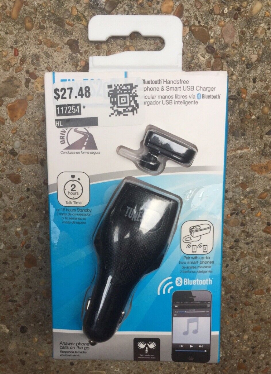 Bluetooth Handsfree Earphone & 5V & 3.1A USB Charger, Black