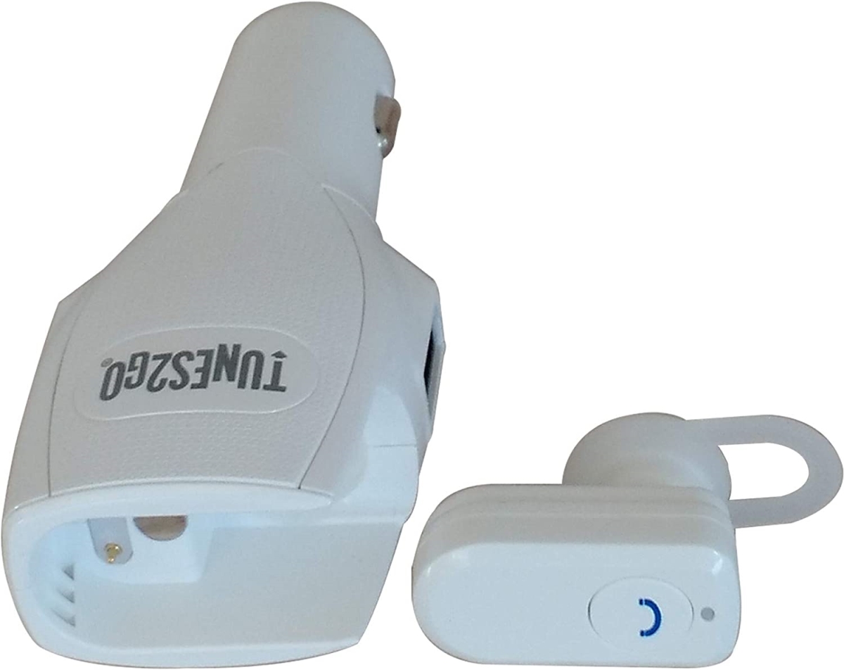 Picture of Tunes2Go HFM-G1W Bluetooth Handsfree Earphone & 5V & 3.1A USB Charger&#44; White