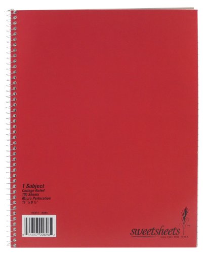US-Works 898 SweetSheets 100 Percent Sugarcane Spiral Notebook, Letter Size - Pack of 12