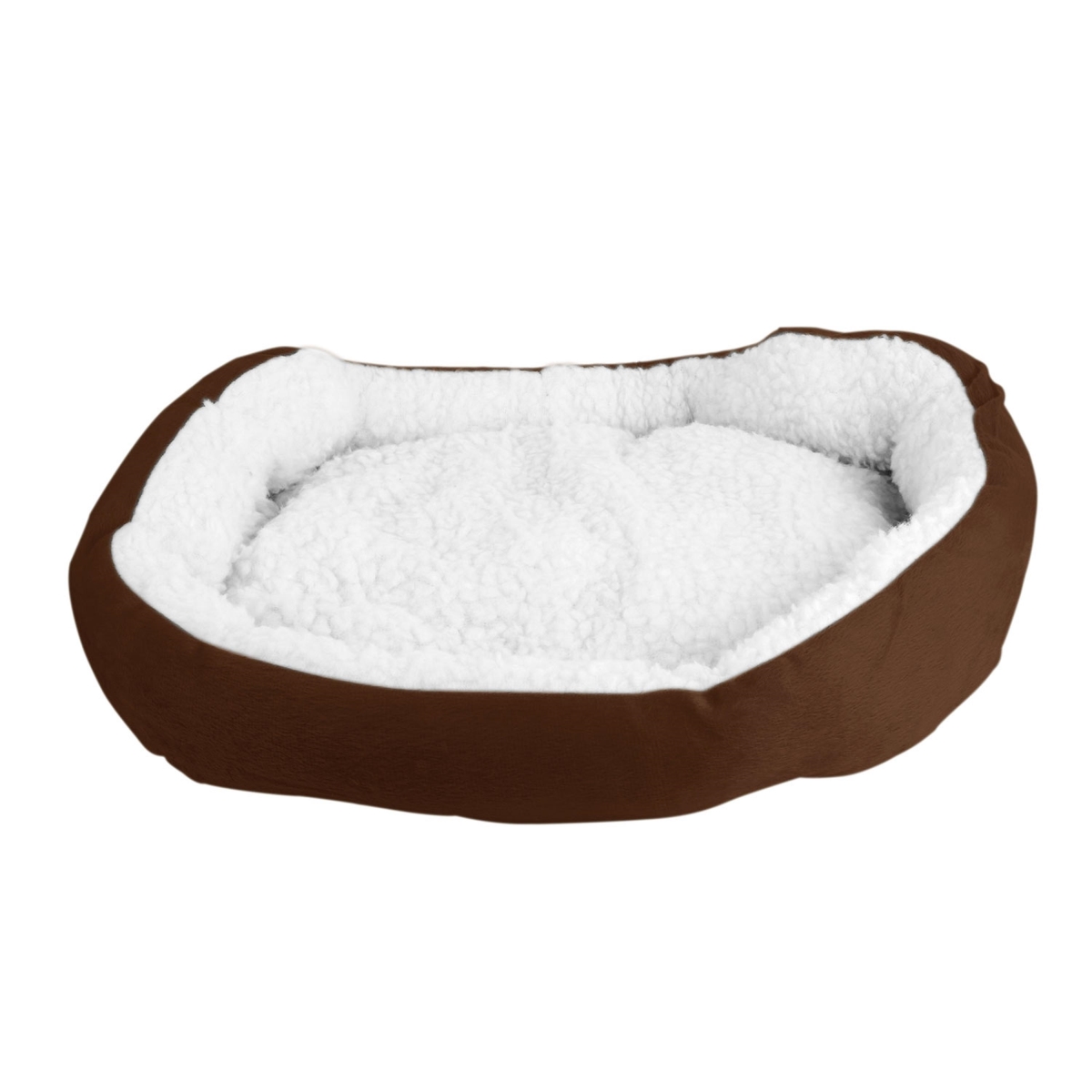FFF-Brown-GPCT1299 Soft Warm Fleece Cozy Nest Sofa Bed Cushion for Puppy, Cat & Dog - Brown - One Size