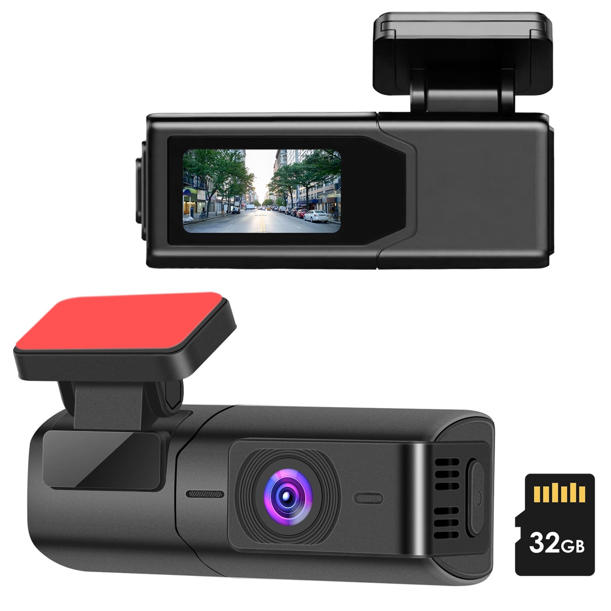 FFF-GPCT5020 2K HD Dash Cam, IPS Screen, Night Vision, 32 GB Card, Wi-Fi, 140 Deg Wide Angle - Black