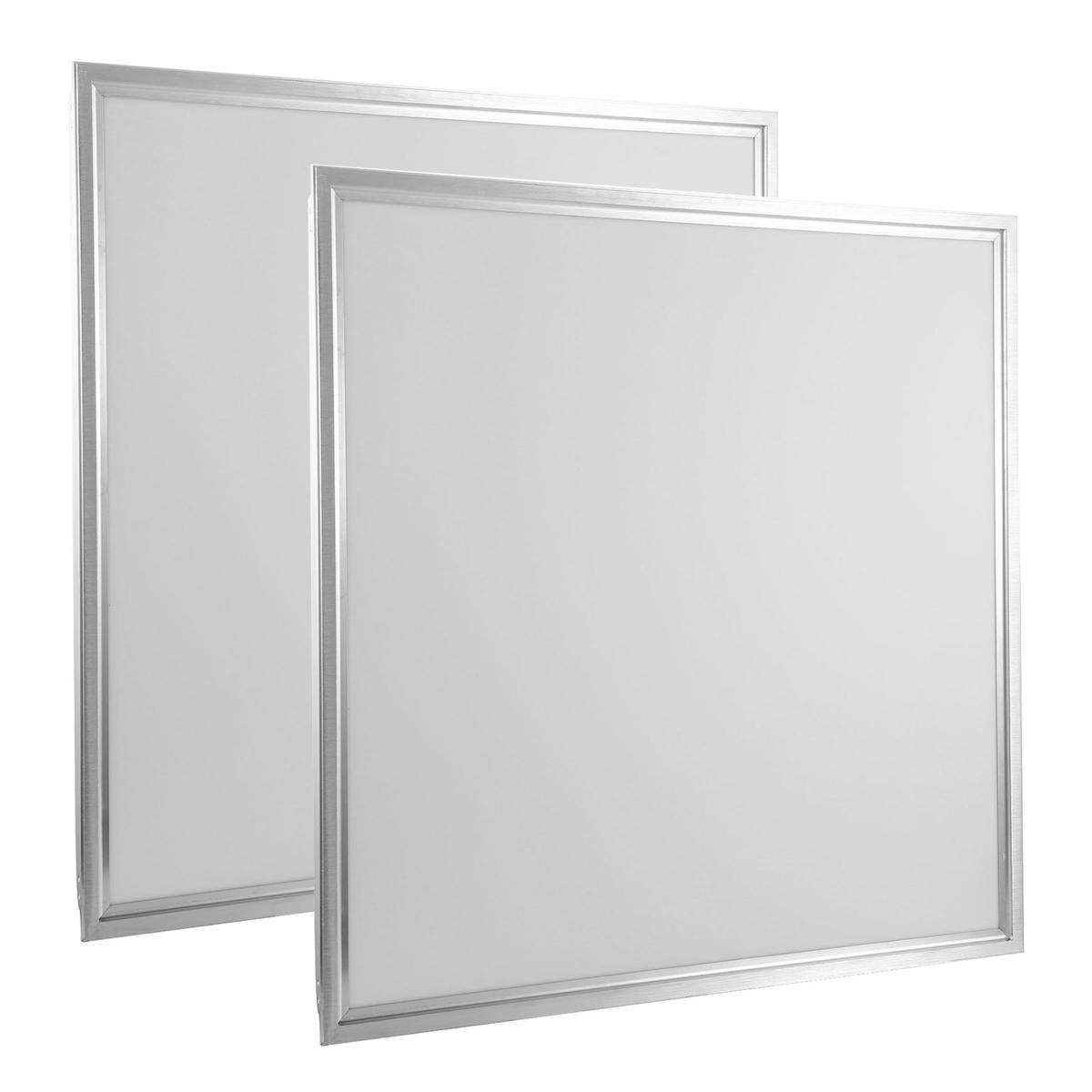 FFF-2Pcs-GPCT1664 48W 2 ft. LED Panel Lights, 4800 Lumen 7500K Recessed Troffer Ceiling Lights - Gray - Pack of 2