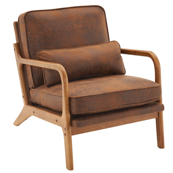 D0102HIGSCG Oak Armrest Upholstered Single Indoor Lounge Chair - Orange