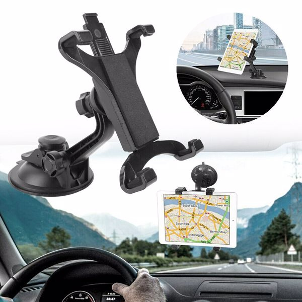 D0102HIJILY 360 Deg Rotating Car Mount Holder Stand Windshield Dashboard for 7-10 in. Tablet - Black