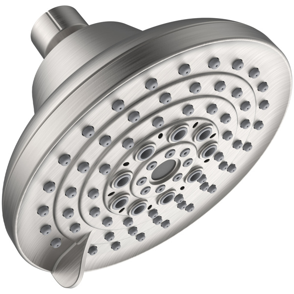 D0102HILX2U 6-Spray Settings High Pressure Shower Head 5 in. Rain Fixed Showerhead - Brushed Nickel
