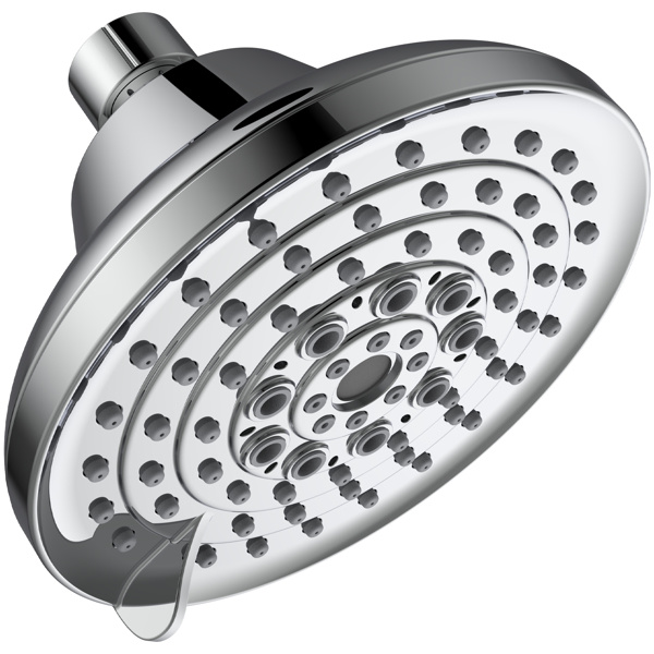 D0102HILXHA 6-Spray Settings High Pressure Shower Head 5 in. Rain Fixed Showerhead - Chrome Adjustable Shower Head