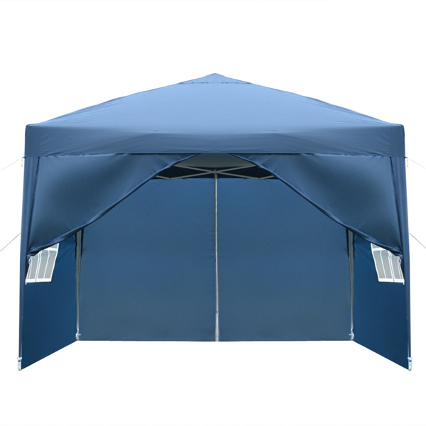 D0102HIY9WG 3 x 3 m 2-Doors & Two Windows Practical Waterproof Right-Angle Folding Tent - Blue