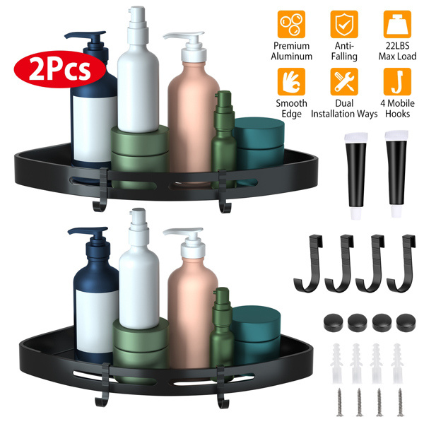 D0102X3QZLV Bath Corner Shower Shelves Adhesive Caddy for Bathroom Kitchen