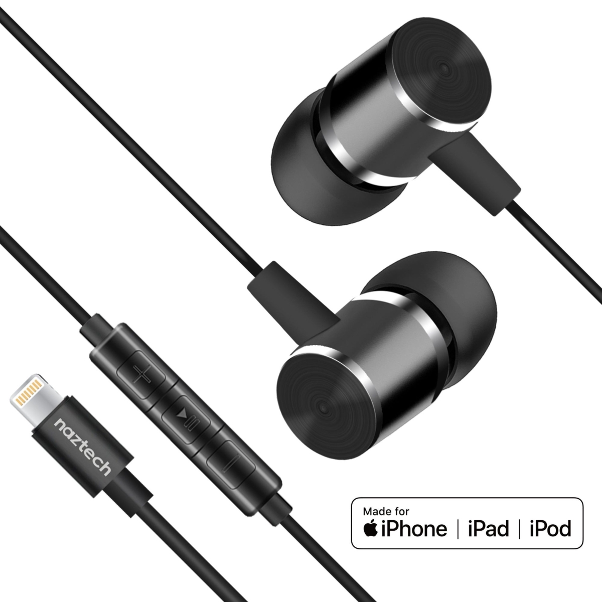 NZT-14203-HYP Platinum High Fidelity Lightning Earbuds - Black
