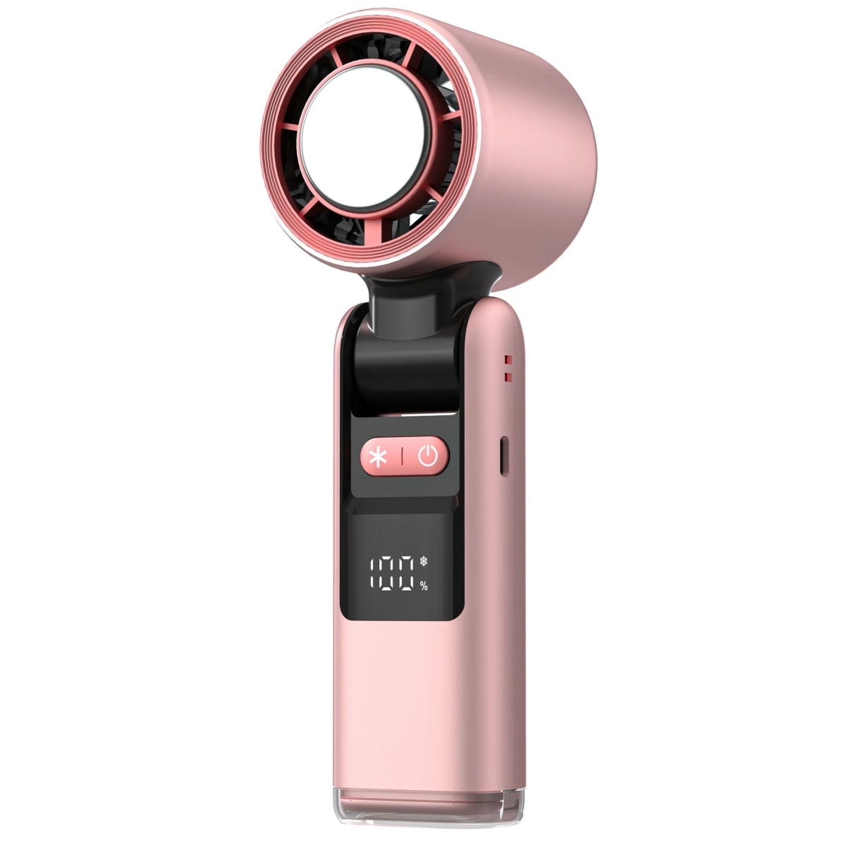 KNR-E-1053-PNK Mini Portable Folding Fan Rechargeable Handheld Fan for Outdoor Use - Pink