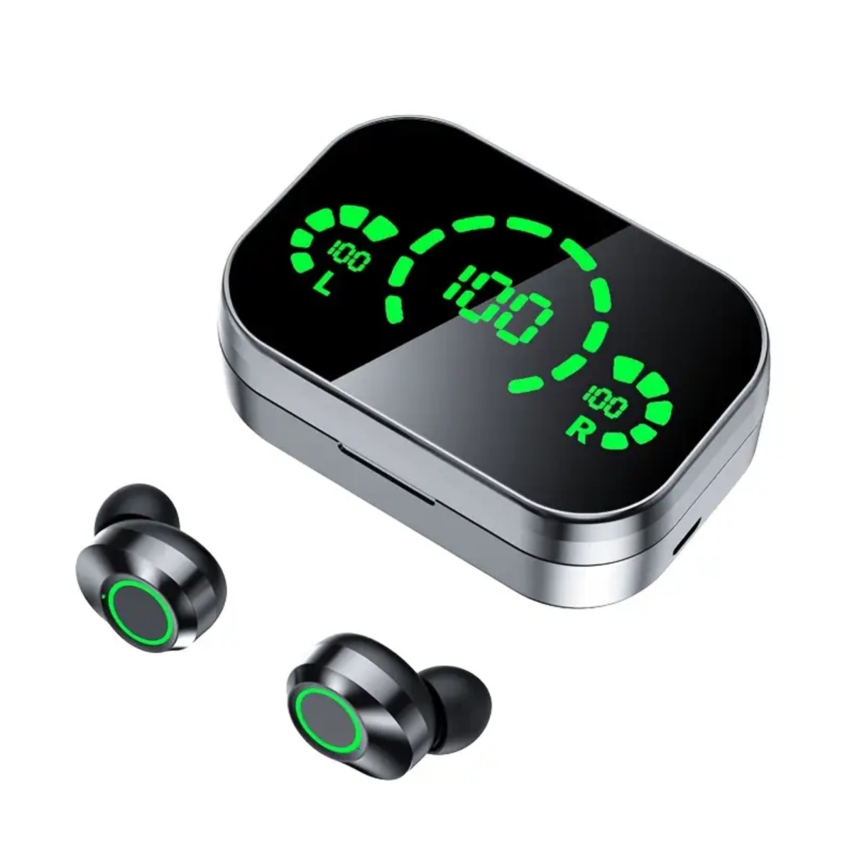 Wireless Over-Ear Headphones Bluetooth 5.3, 30H Playtime, Touch Controls, Large Charging Case Compatible with Smartphones - Black