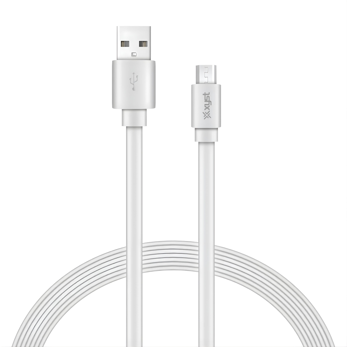 XYS-M4604F-WHT-BOW 4 ft. Charge & Sync USB to Micro USB Flat Cable - White