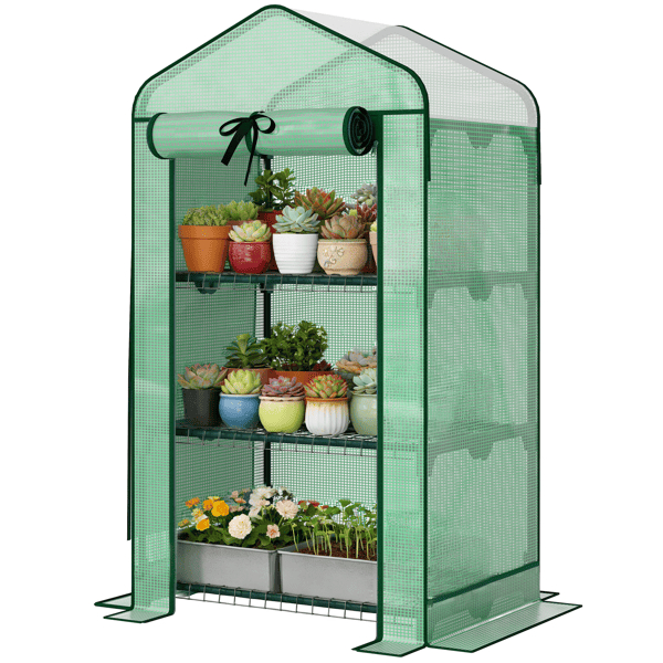 D01027H589U Garden Bed with Mini Greenhouse