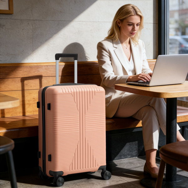 D01027HV1V7 28 in. Non-TSA Customs Lock, Single Polypropylene Trolley Suitcase - Pink