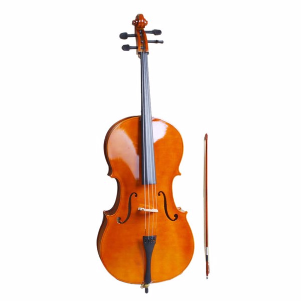 D0102HG6YB7 4-4 Size Wood Cello Bag Bow Rosin Bridge - Natural