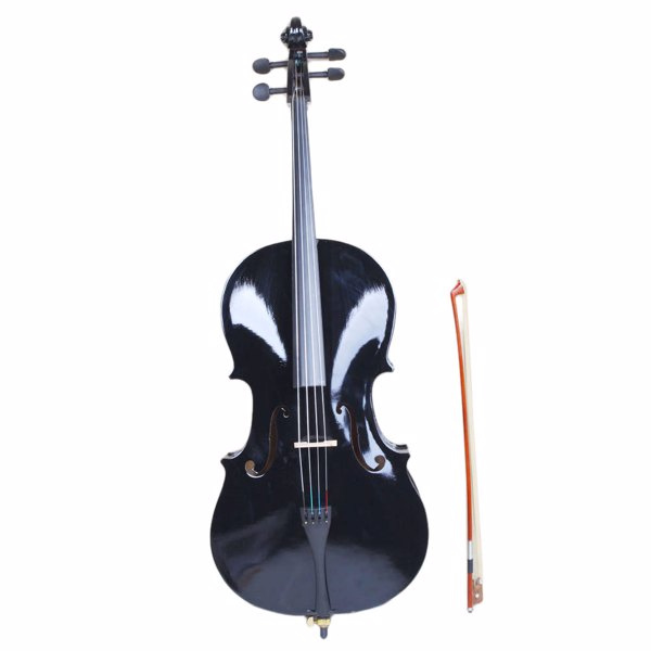 D0102HG6YVY 4-4 Size Wood Cello Bag Bow Rosin Bridge - Black