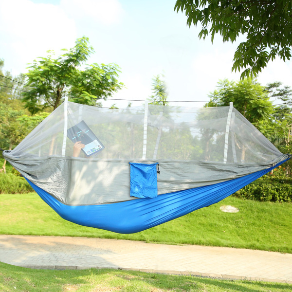 D0102HQZRK7 Portable Double Camping Hammock with 600 lbs Load 2-Persons-Hammock - Mosquito Net Outdoor Hiking