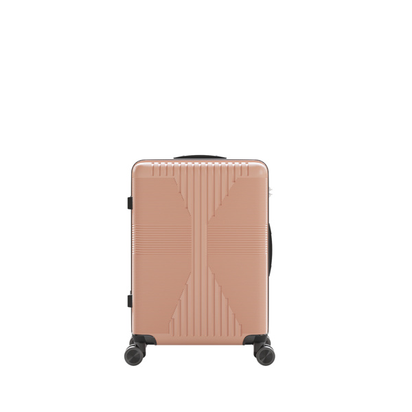 D0102X3TPHU 20 in. Polypropylene Non-TSA Customs Lock Single Polypropylene Trolley Case - Rose Gold