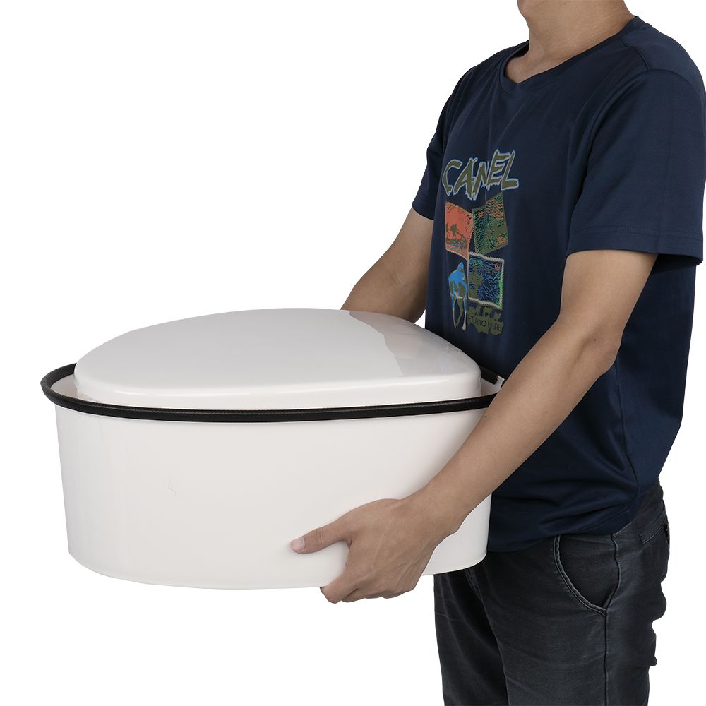 D0102HPTWC7 Portable Toilet with Non-Slip Mat - White
