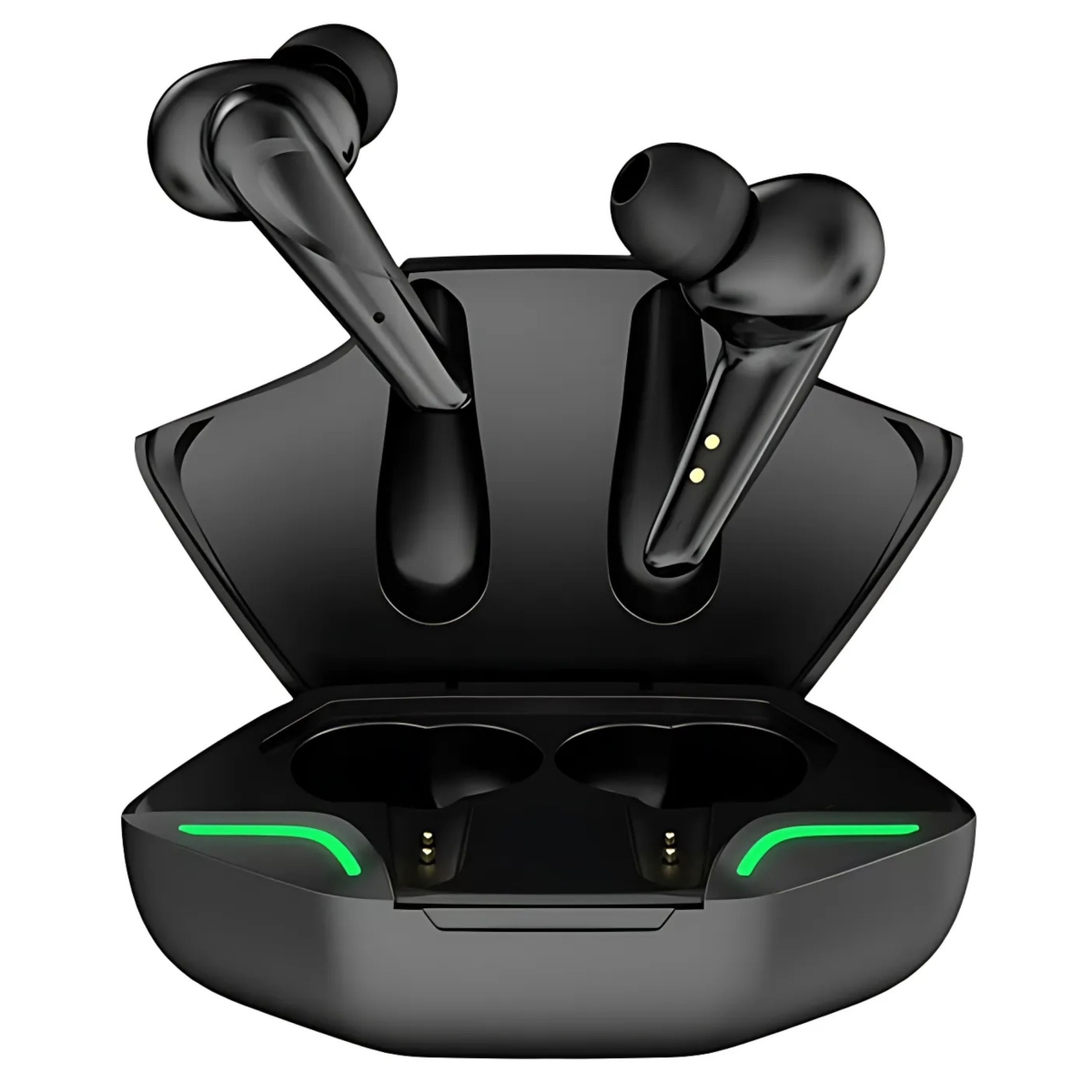 KNR-E-1004-BLK TWS Wireless Earbuds BT5.2 with LED Lights, In-Ear Mini Stereo Pods for Music & Sports, Black