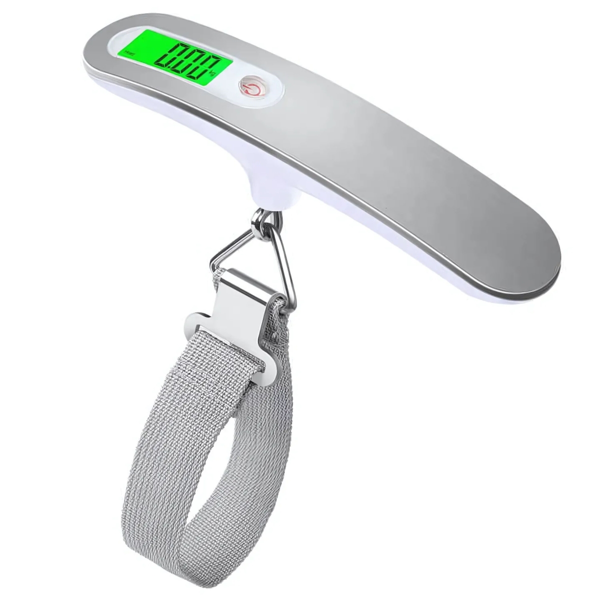 KNR-E-1005-SLV Backlit Digital Fish Hook Scale 50kg Electronic Hanging Tool with LCD Display for Travel & Luggage - Silver