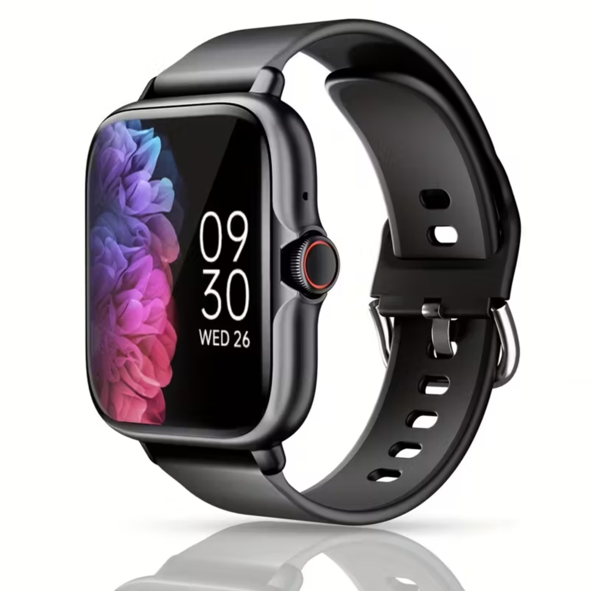Smart Watch with Call & Message Alerts Fitness Tracker with Sleep Monitor, Pedometer, Full Touch Display for iPhone & Android - Black