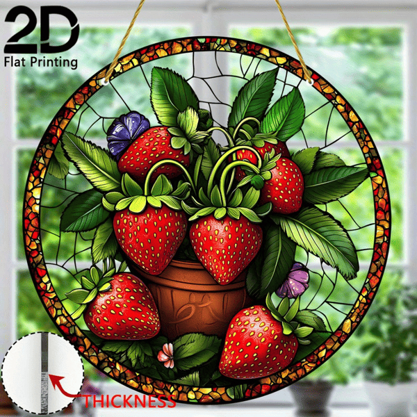 D01027H7D4W CIFbuy Acrylic Strawberry Hanging Decor Colorful Window Wall Art Garden Ornament Unique Gift for Nature Lovers