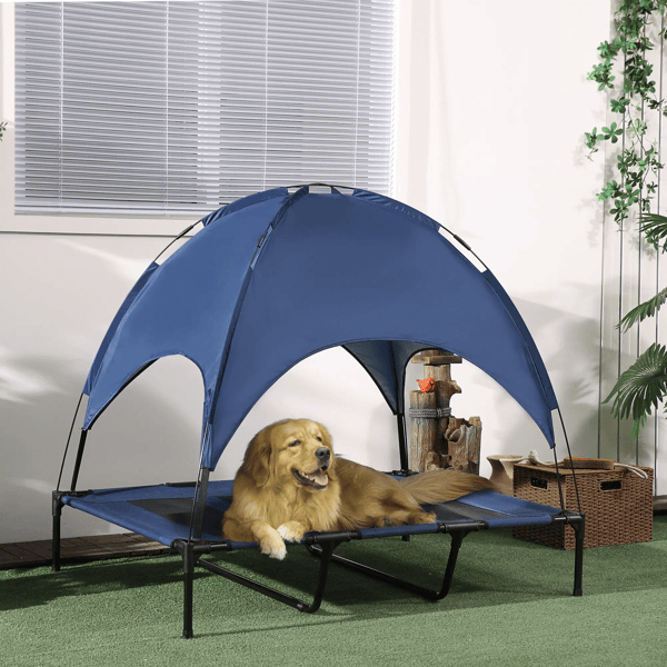 D01027R47DP Dog Cot Cooling Pet Bed - Dark Blue & Black