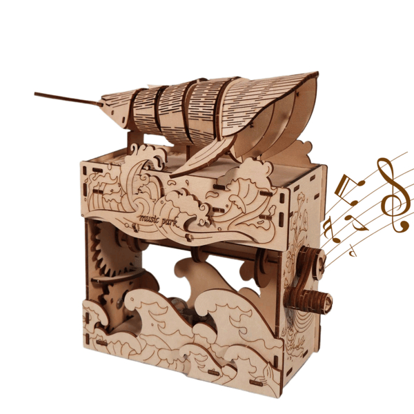 D01027R4X5T 3D Wooden Puzzle Hand Whale Music Box Handmade Assembly Model kit Holidays Birthdays Christmas Gifts