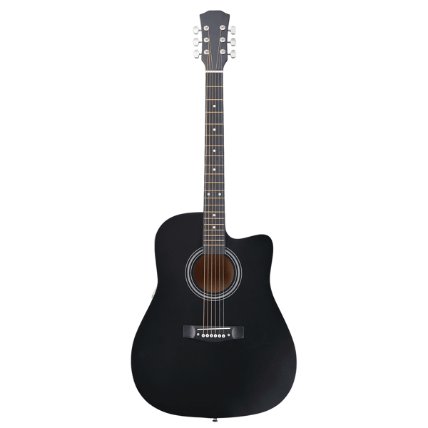 D0102X34RUV 41 in. Matte Black Dreadnought Cutaway Acoustic Guitar Bundle - Barrel-Shape Design