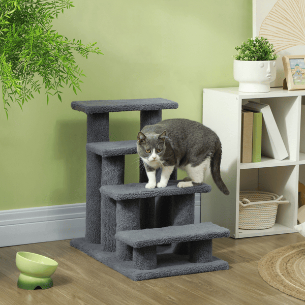 D0102X38G2U Pet Stairs Dog Cat Step Scratch Post - Grey