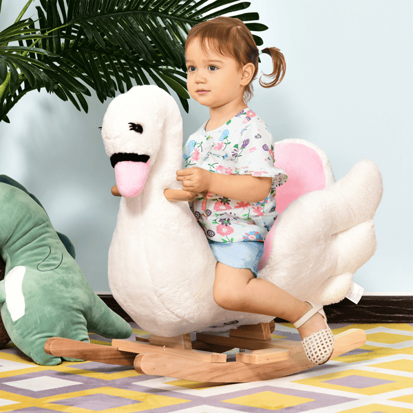 D0102X38GGV Rocking Horse Toy - Pink & White