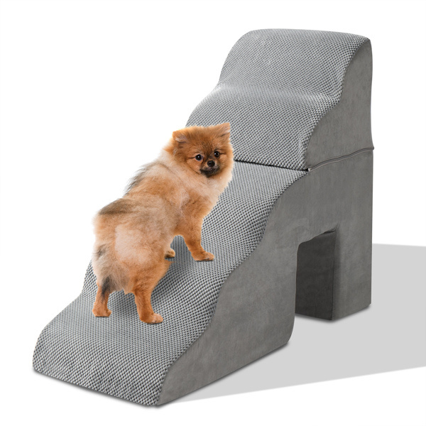 D0102X3976W 5-Step Pet Stairs for Dog & Cat - Grey