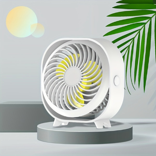 D0102XU0EV7 Rechargeable Portable Desktop Mini Fan - Quiet Mute Operation, Compact USB Fan - Multi Color