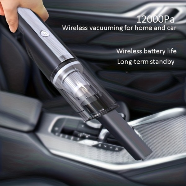 D0102XU0NDU Wireless Silver Car Vacuum Cleaner - Strong Suction Cordless Handheld Mini Vacuum, Rechargeable Portable Cleaner