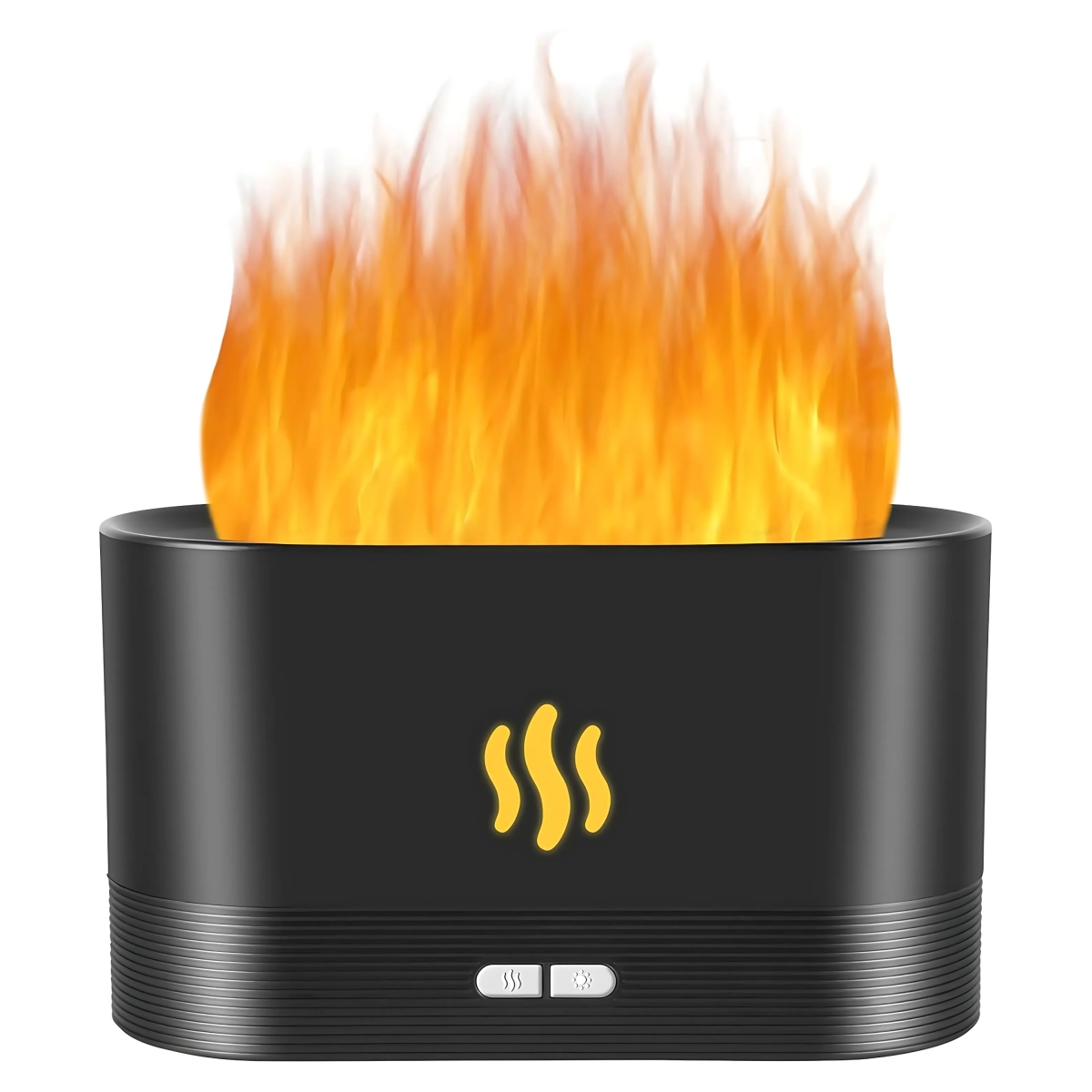 KNR-E-1019-BLK USB Essential Oil Diffuser Ultrasonic Flame Humidifier with LED Flame Lights, Aroma Diffuser for Home - Black