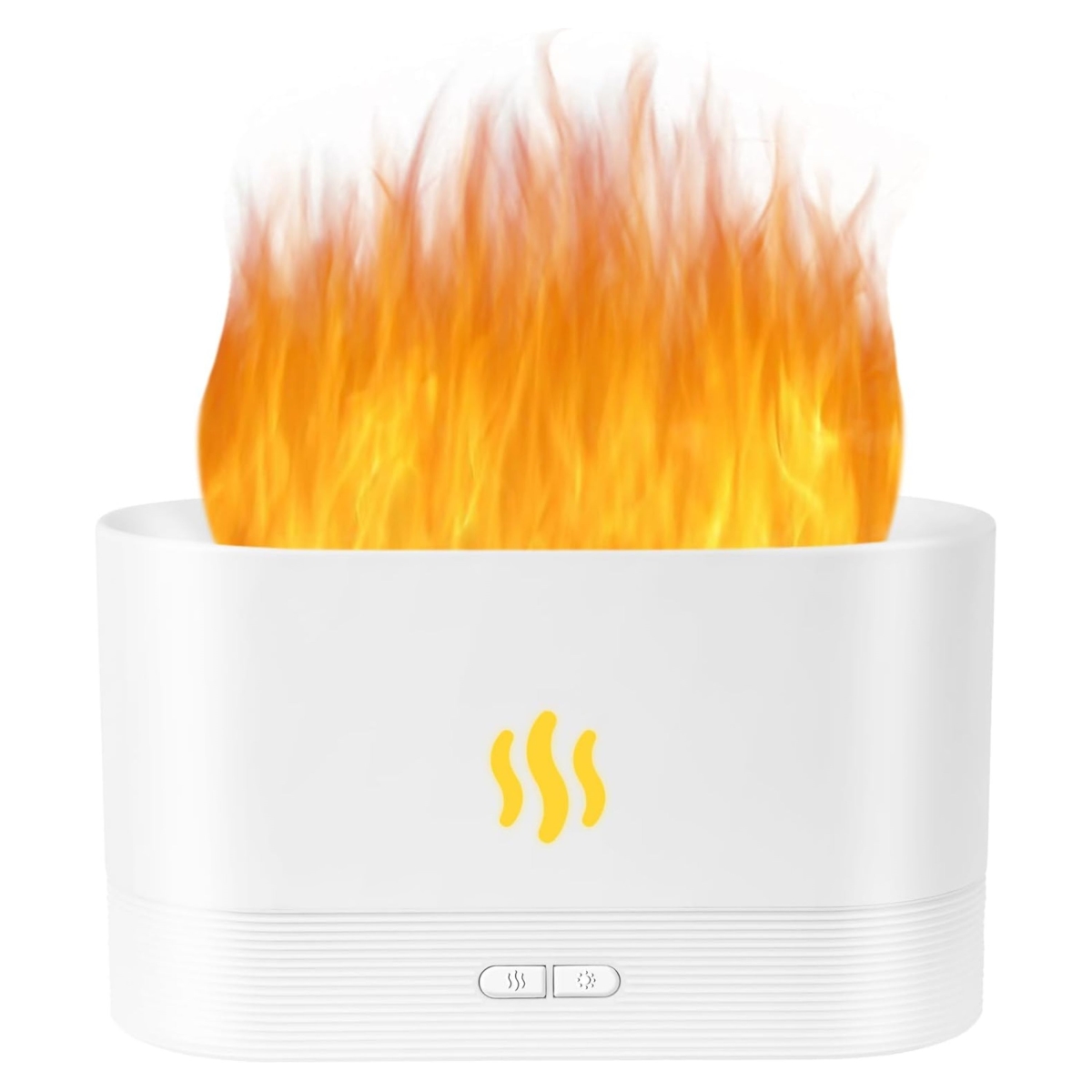 KNR-E-1019-WHT USB Essential Oil Diffuser Ultrasonic Flame Humidifier with LED Flame Lights, Aroma Diffuser for Home - White